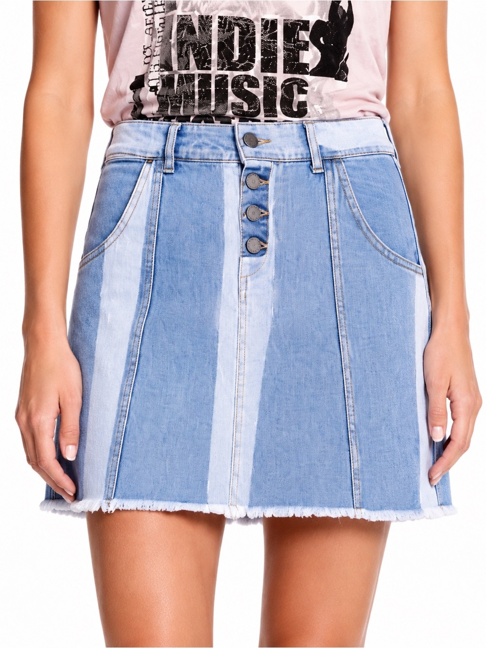 William Rast NWT A-Line Denim Mini Skirt Button Fly Raw Hem Size 0